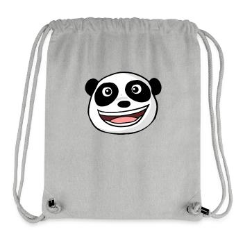 Tête de panda - Sac à cordon recyclé Stanley/Stella - gris chiné - Devant