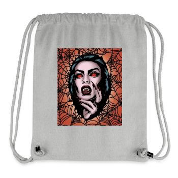 Gruselige Vampirin Gruseliges Spinnennetz Halloween - Stanley/Stella recycelter Gym Bag - Grau meliert - Vorne