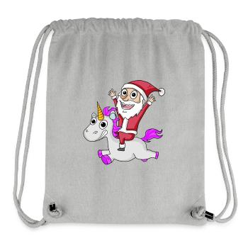 Weihnachtsmann Einhorn Motiv Weihnachten - Stanley/Stella recycelter Gym Bag - Grau meliert - Vorne