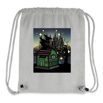 Hütte Wald Raben Waldbewohner wohnen Bauwagen - Stanley/Stella recycelter Gym Bag - Grau meliert - Vorne