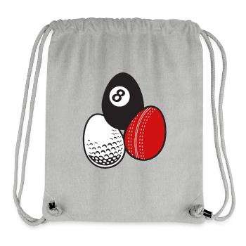 Queue Sport Billard Cricket Golf Ostereier Bälle - Stanley/Stella recycelter Gym Bag - Grau meliert - Vorne