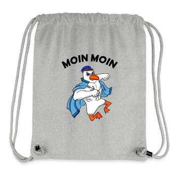Moin Möwe Nordsee Kapitän - Stanley/Stella recycelter Gym Bag - Grau meliert - Vorne