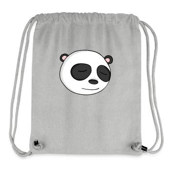 Tête de panda - Sac à cordon recyclé Stanley/Stella - gris chiné - Devant