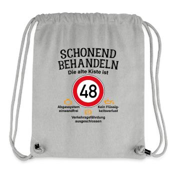 48. Geburtstag Schonend Behandeln 48 Alte Kiste 48 - Stanley/Stella recycelter Gym Bag - Grau meliert - Vorne