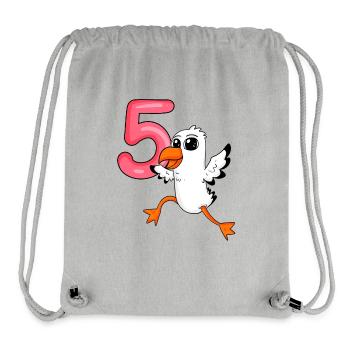 5th birthday motif seagull - five years - Stanley/Stella Recycled Gym Bag - heather grey - Front
