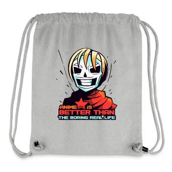 Mask Anime Girl: Better Than Real Life - Stanley/Stella Recycled Gym Bag - heather grey - Front