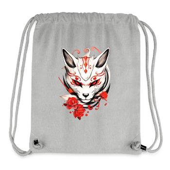 Kumiho Masque De Renard Japon Kitsune Samouraï Anime - Sac à cordon recyclé Stanley/Stella - gris chiné - Devant