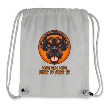 Music, Headphones, Dog, Hip Hop - Stanley/Stella Recycled Gym Bag - heather grey - Front
