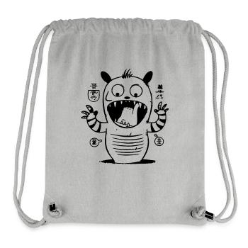 Weird Striped Cat Creature with Anime Magic - Stanley/Stella Recycled Gym Bag - heather grey - Front