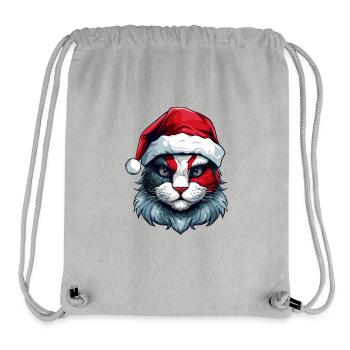 Katze Kopf Weihnachten Xmas Porträt - Stanley/Stella recycelter Gym Bag - Grau meliert - Vorne