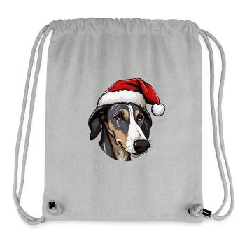Greyhound Dog Head Christmas Xmas - Stanley/Stella Recycled Gym Bag - heather grey - Front