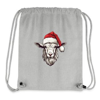 Ziege Kopf Weihnachten Portät - Stanley/Stella recycelter Gym Bag - Grau meliert - Vorne