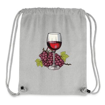 Wine Glass Grapes Wine - Stanley/Stella Recycled Gym Bag - heather grey - Front