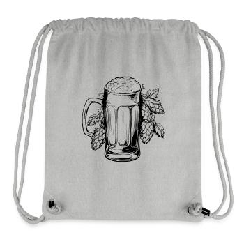 Verre à bière, houblon, malt, bière - Sac à cordon recyclé Stanley/Stella - gris chiné - Devant