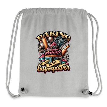 Baking Superpower Bäcker Nachtisch Konditor - Stanley/Stella recycelter Gym Bag - Grau meliert - Vorne