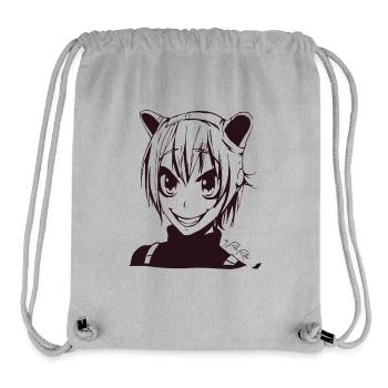 Anime Manga Stereotyp: Katzenohren Mädchen - Stanley/Stella recycelter Gym Bag - Grau meliert - Vorne
