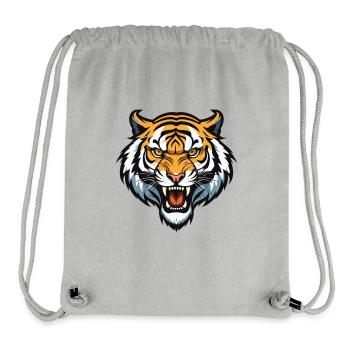 Tête de tigre - Sac à cordon recyclé Stanley/Stella - gris chiné - Devant