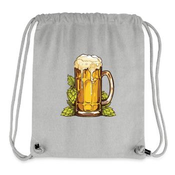 Verre à bière, houblon, malt, bière - Sac à cordon recyclé Stanley/Stella - gris chiné - Devant
