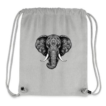 Elefant Porträt Kopf Tier - Stanley/Stella recycelter Gym Bag - Grau meliert - Vorne