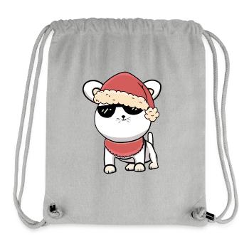 Xmas Katze Kitten Nikolaus1 Weihnachtsmann Miau - Stanley/Stella recycelter Gym Bag - Grau meliert - Vorne
