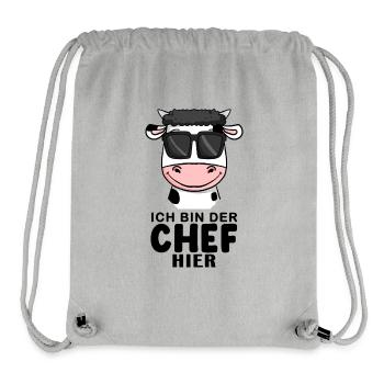 Chef Spruch Anführer Kuh Motiv - Stanley/Stella recycelter Gym Bag - Grau meliert - Vorne