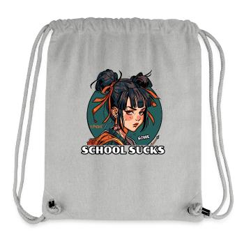 Gelangweiltes Anime Mädchen: Schule ist kacke - Stanley/Stella recycelter Gym Bag - Grau meliert - Vorne