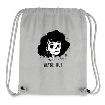 Vielleicht doch nicht, Totenkopf Mädchen - Stanley/Stella recycelter Gym Bag - Grau meliert - Vorne