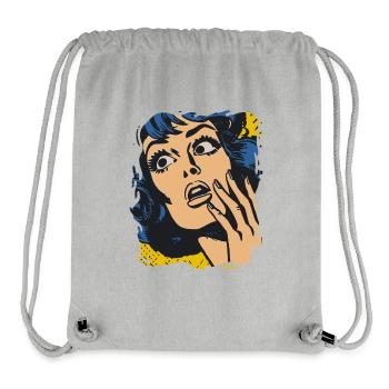 Oh mon Dieu, c’est une femme pop art - Sac à cordon recyclé Stanley/Stella - gris chiné - Devant