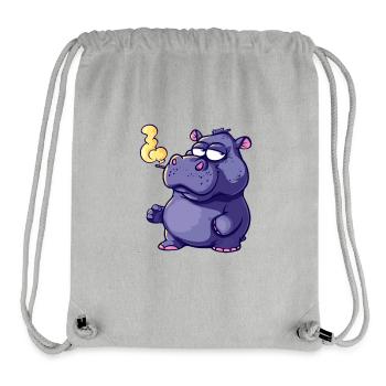 Hippopotamus Smoker Smoke Joint - Stanley/Stella Recycled Gym Bag - heather grey - Front