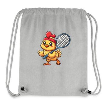 Poulet et poussins de tennis : l’ du club - Sac à cordon recyclé Stanley/Stella - gris chiné - Devant