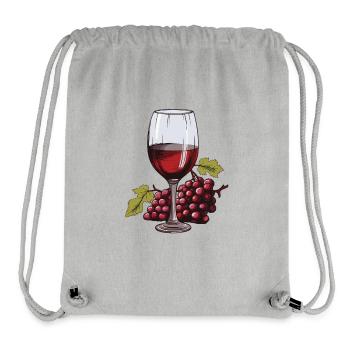 Wine Glass Grapes Wine - Stanley/Stella Recycled Gym Bag - heather grey - Front