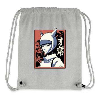 Japan Manga: Edo Cat Girl Samurai Ninja - Stanley/Stella Recycled Gym Bag - heather grey - Front