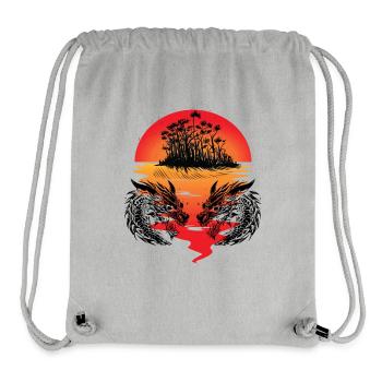 Dragon, South Seas, Island, Fantasy, Sunset, Demon - Stanley/Stella Recycled Gym Bag - heather grey - Front