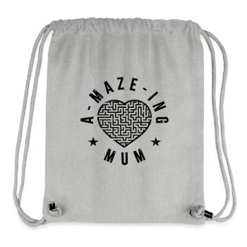 Une maman labyrinthe - Sac à cordon recyclé Stanley/Stella - gris chiné - Devant