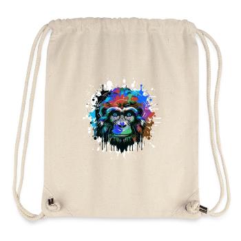 Affe Kopf Porträt Bunt - Stanley/Stella recycelter Gym Bag - Naturweiß - Vorne
