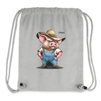 Hinterwäldler Dorf Redneck Schweinezüchter Schwein - Stanley/Stella recycelter Gym Bag - Grau meliert - Vorne