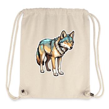 Wolf Fantasy Illustration - Stanley/Stella Recycled Gym Bag - natural - Front