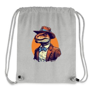 Dinosaur Raptor in Suit and Bow Tie - Stanley/Stella Recycled Gym Bag - heather grey - Front