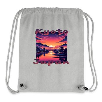 Kyoto at Sunset: Pagodas & Rivers - Stanley/Stella Recycled Gym Bag - heather grey - Front