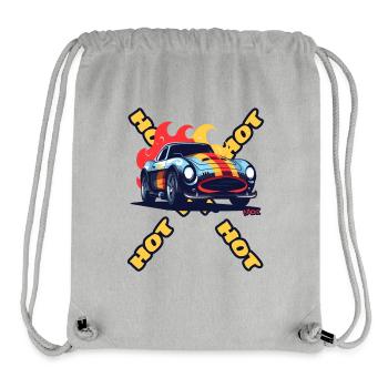 Chaud, chaud, chaud ! Voiture de dessin animé Super Sport - Sac à cordon recyclé Stanley/Stella - gris chiné - Devant