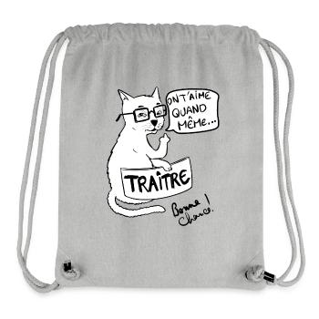 Collègue Départ Traitre Humour Mutation Retraite - Sac à cordon recyclé Stanley/Stella - gris chiné - Devant