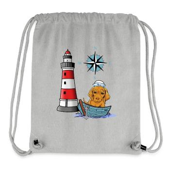 Maritime Dog Wind Rose Compass Lighthouse Sailor - Stanley/Stella Recycled Gym Bag - heather grey - Front