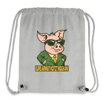 Eure Armut ist zum Kotzen, reiches Schwein - Stanley/Stella recycelter Gym Bag - Grau meliert - Vorne