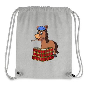 Drummer, Donkey, Drum, Musician, Music Drumming - Stanley/Stella Recycled Gym Bag - heather grey - Front