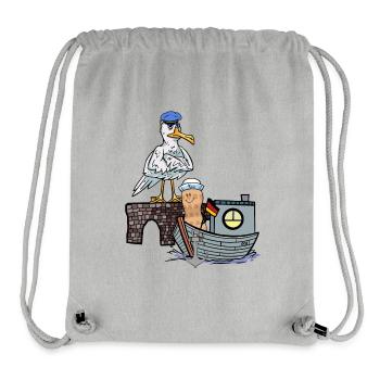 Seagull Maritime Bird Sailor Boat Peanut Ship - Stanley/Stella Recycled Gym Bag - heather grey - Front