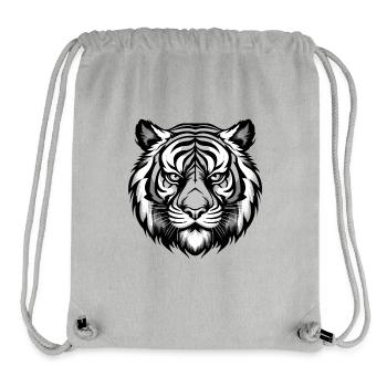 Tiger Animal Head - Stanley/Stella Recycled Gym Bag - heather grey - Front