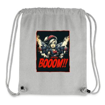Angel Anime Girl, War Is Crap - Stanley/Stella Recycled Gym Bag - heather grey - Front