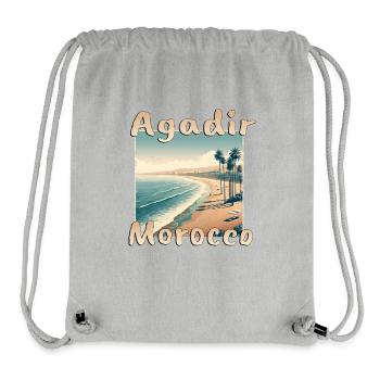 Agadir Maroc : Vacances Grunge à la plage - Sac à cordon recyclé Stanley/Stella - gris chiné - Devant