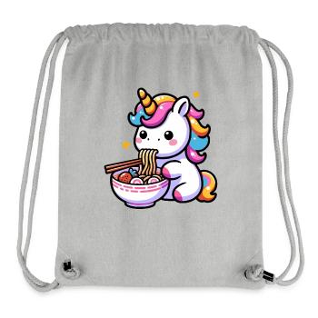 Japanese Kawaii Unicorn Ramen Asian Cuisine - Stanley/Stella Recycled Gym Bag - heather grey - Front