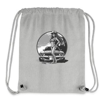 Beach Beauty Babe and Muscle Car - Stanley/Stella Recycled Gym Bag - heather grey - Front